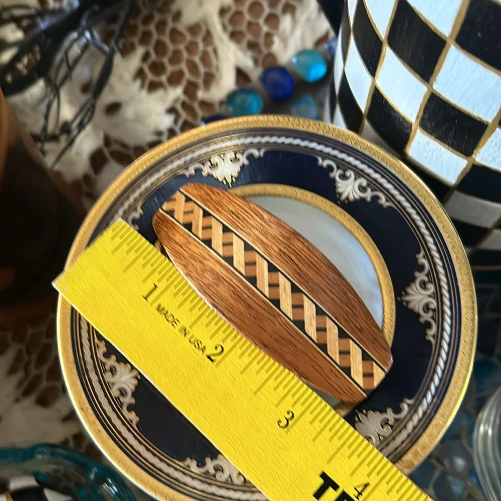 Vintage Inlaid Wood Hair Barrette